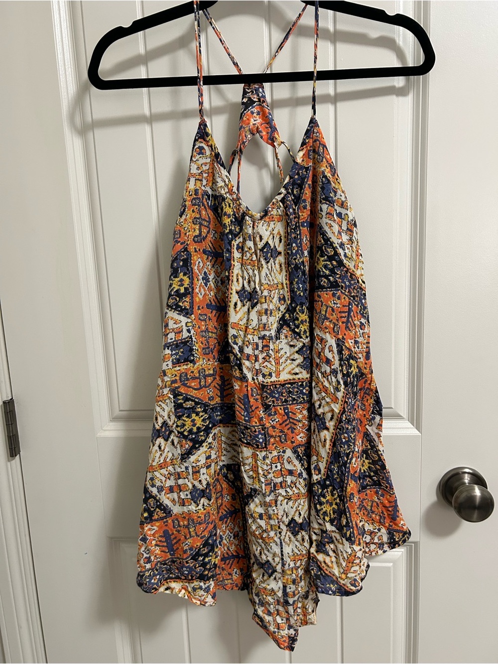 Orange & Navy Printed Sundress